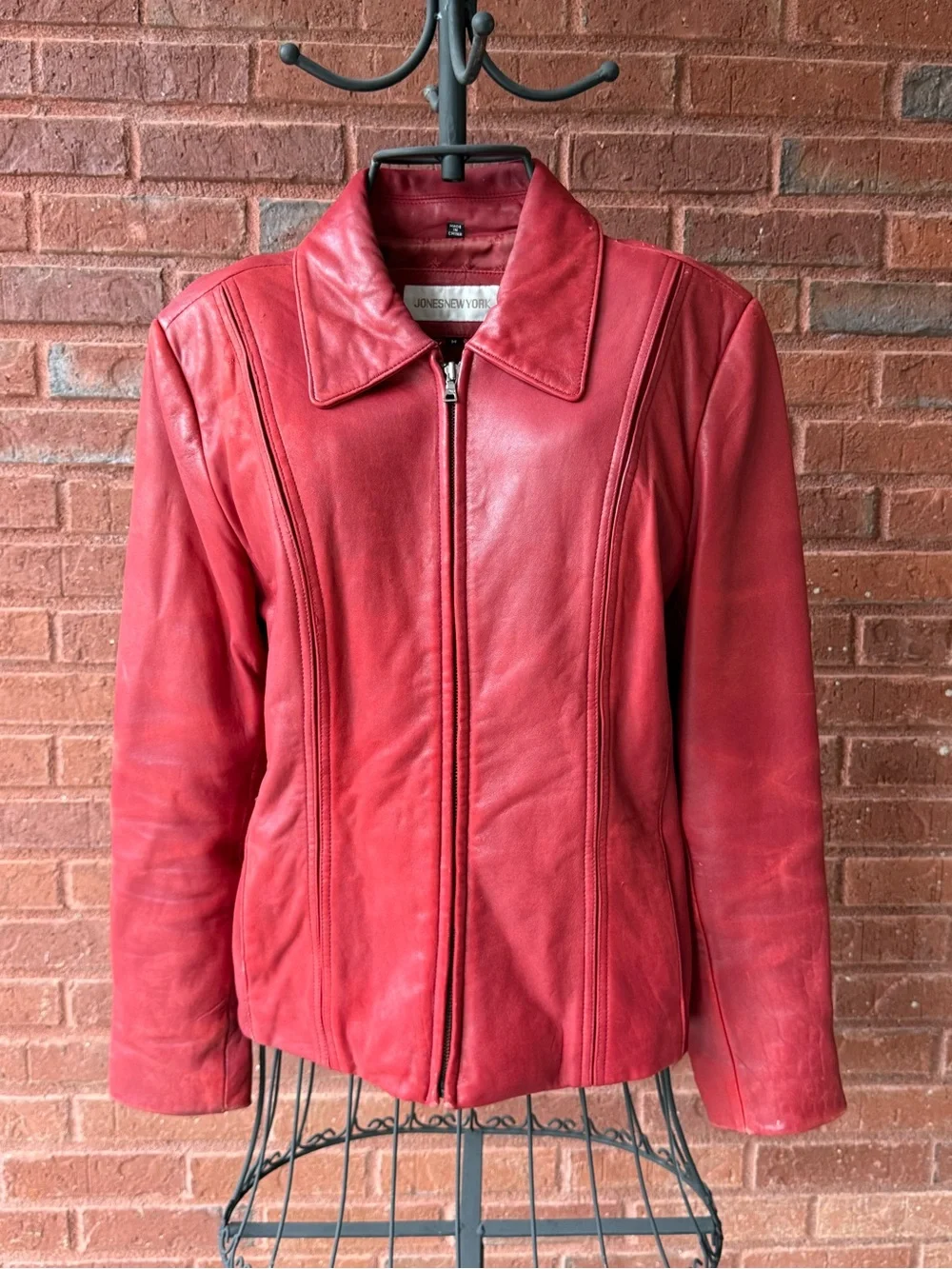 Vintage Jones New York Red Genuine Leather Jacket Women’s